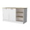 Gladiolus kitchen island in melamine, two doors, three open shelves B128S00006