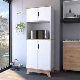 Gladiolus Kitchen Island, Two Cabinets, Three Open Shelves B128S00030