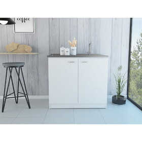 Oklahoma Utility Sink, Double Door Cabinet, Stainless Steel Countertop B128S00033