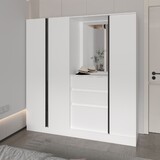 Canyon Wardrobe Organizer with Mirror and Storage Compartments, White B128S00180