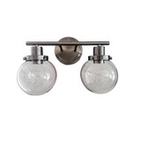 Bathroom Vanity Light Fixtures, 2-Light Black Wall Sconce Lighting Wall Lamp with Clear Glass Shade, Vintage Wall Mounted Lights Bathroom Lights for Mirror, Living Room, Bedroom, Hallway, Porch