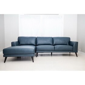 Alta Navy Top Grain Leather Left Facing Sectional B131P152867