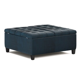 Harrison - Coffee Table Storage Ottoman - Distressed Dark Blue B136P159144