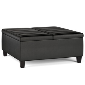 Ellis - Coffee Table Storage Ottoman - Distressed Black B136P159158