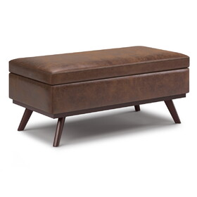 Owen - Lift Top Large Coffee Table Storage Ottoman - Distressed Chestnut Brown B136P159165