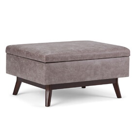Owen - Coffee Table Storage Ottoman - Distressed Grey Taupe B136P159191