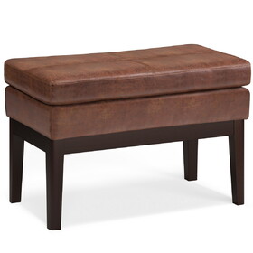 Carlson Small Ottoman Bench in Distressed Saddle Brown B136P159237