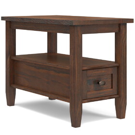 Warm Shaker - Narrow Side Table - Distressed Charcoal Brown B136P159660