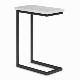 Skyler C Side Table with Genuine Marble Top in White/Black B136P159959