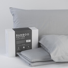 Bamboo Cotton Sheets Soft and Smooth with Viscose from Bamboo Light Grey Twin Long B180P172137