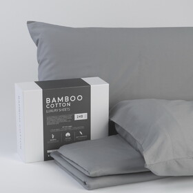 Bamboo Cotton Sheets Soft and Smooth with Viscose from Bamboo Grey Full B180P172147