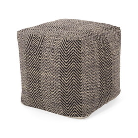 Barracuda Handcrafted Cotton Pouf, Brown and Beige B181P162863