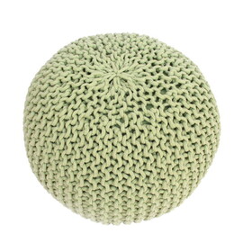 Bordeaux Knitted Cotton Round Pouf, Green B181P162841