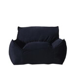 Allea Velveteen Bean Bag Chair with Armrests, Midnight Blue B181P162993