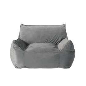 Allea Velveteen Bean Bag Chair with Armrests, Grey B181P163005