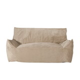 Fila Velveteen 2 Seater Oversized Bean Bag Chair with Armrests, Taupe B181P162992