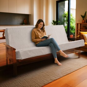 Memory Foam Infused Futon Mattress Full - Washable Removable Cover, Heavy-Duty Zipper, Thick Foldable Sofa Bed Cushion for Guest Room, Apartment, Dorm (Frame NOT Included) B181P351984