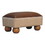 Tan Leather Boucle Ball Footstool