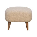 Artisan Furniture Boucle Cream Square Footstool B182P202465