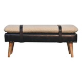 Bouclé Buffalo Hide Black Leather Bench B182P263097