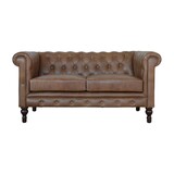 Solid Wood Buffalo Leather Chesterfield B182P279308
