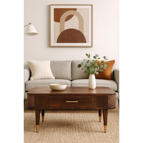 Solid Wood Belmont Coffee Table,Brown,1-Drawer B182P372108