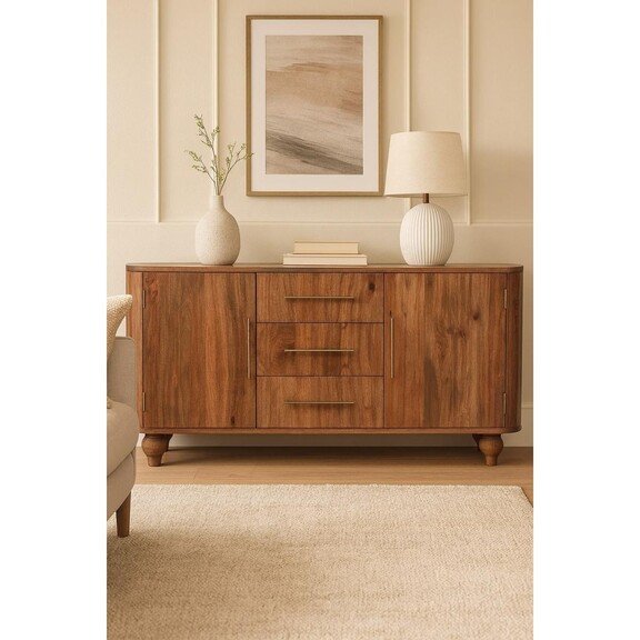 Solid Wood Montara Sideboard,Beige,2-Doors,3-Drawers B182P372164 Wholesale