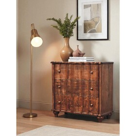 Solid Wood Camille Chest,Brown,3-Drawers B182P372174