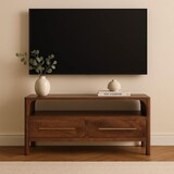 Solid Wood Arched Edge 2 Drawer Media Unit B182P391928