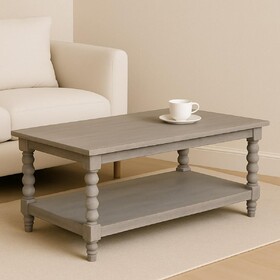 Solid Wood Ellsworth Spindle Coffee Table in Acid Wash B182P391940