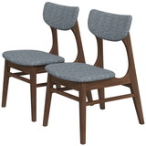 Eula Mid-Century Modern Dark Grey Dining Chair (Set of 2) B183P167341