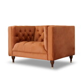 Evelyn Mid-Century Modern Tufted Back Velvet Lounge Chair B183P167342