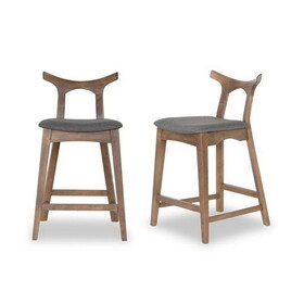 Hester Solid Wood Upholstered Square Bar Chair (Set of 2) B183P167350