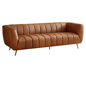 LaMattina Genuine Italian Leather Channel Tufted Sofa B183P167368