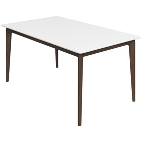 Lindsey Mid-Century Modern Solid Wood White Top Dining Table B183P167383