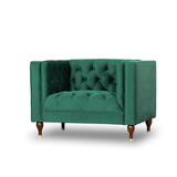 Evelyn Mid-Century Modern Tufted Back Velvet Lounge Chair B183P201696
