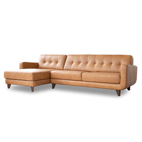 Allison Tan Leather Sectional Sofa Chaise B183P201881