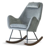 Chelsea Grey Velvet Rocking Chair, Comfort and Style for Home, Light Gray, Velvet, 38.5