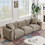 Kely 100" Mocha Boucle Upholstered Sofa 29.1"H x 100"W x 35.8"D 3 Seater Sofa Comfy Couches for Living Room B183P232112