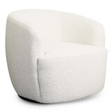 Hot sell Mina White Boucle Swivel Chair B183P315112