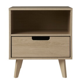 Modern 1-Drawer Nightstand with Open Cubby - Riviera