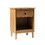 Classic 1-Drawer Solid Wood Nightstand with Cubby - Caramel