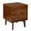 Mid-Century Modern 2-Drawer Solid Wood Nighstand with Cutout Handles - Walnut B185P168919
