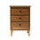 Classic 3-Drawer Solid Wood Nightstand - Caramel