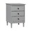 Classic Solid Wood 3-Drawer Nightstand - Grey