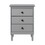 Classic Solid Wood 3-Drawer Nightstand - Grey