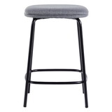 Modern Simple Counter Stool with Upholstered Seat, Set of 2, Charcoal B185P168931