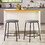 Modern Simple Counter Stool with Upholstered Seat, Set of 2, Charcoal
