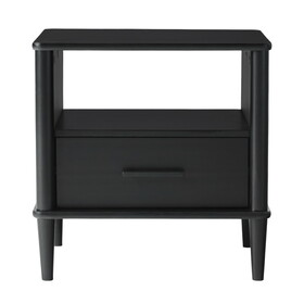 Transitional Solid Wood Spindle Nightstand - Black B185P168937