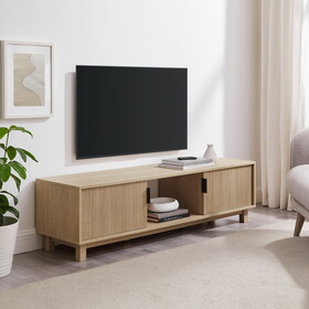 Modern Fluted-Door Minimalist TV Stand for TVs up to 65 inches - Coastal Oak B185P168975